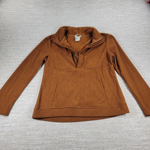 Avalanche Fleece Womens Small Rust Brown Quarter Zip Textured Pullover Top - Picture 4 of 15